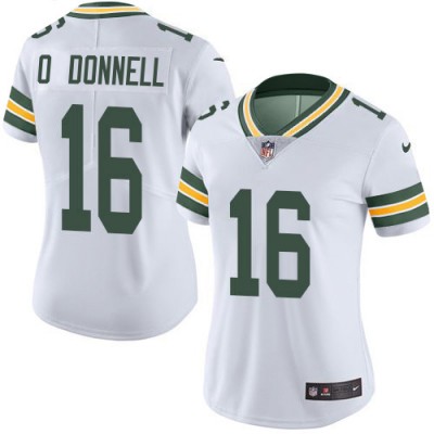 Nike Green Bay Packers #16 Pat O'Donnell White Women's Stitched NFL Vapor Untouchable Limited Jersey
